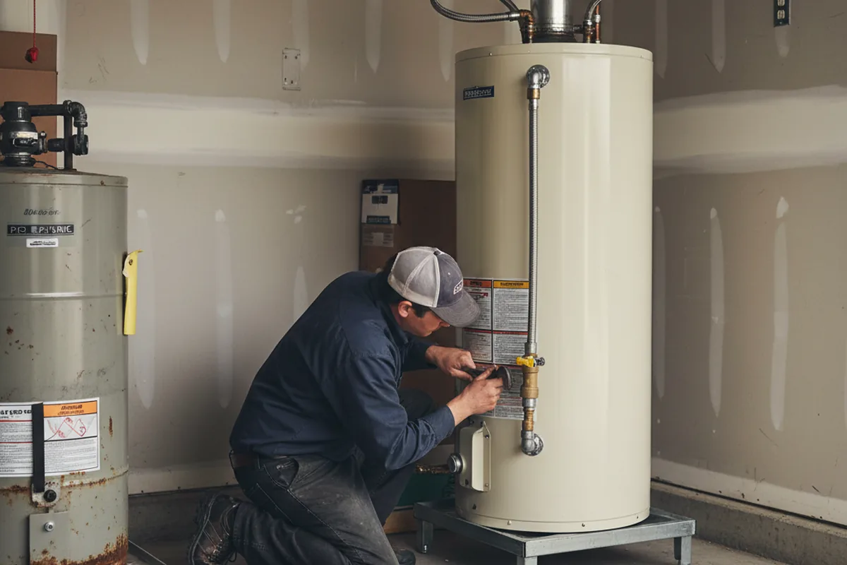 Water heater and shutoff valve replacement in Champaign