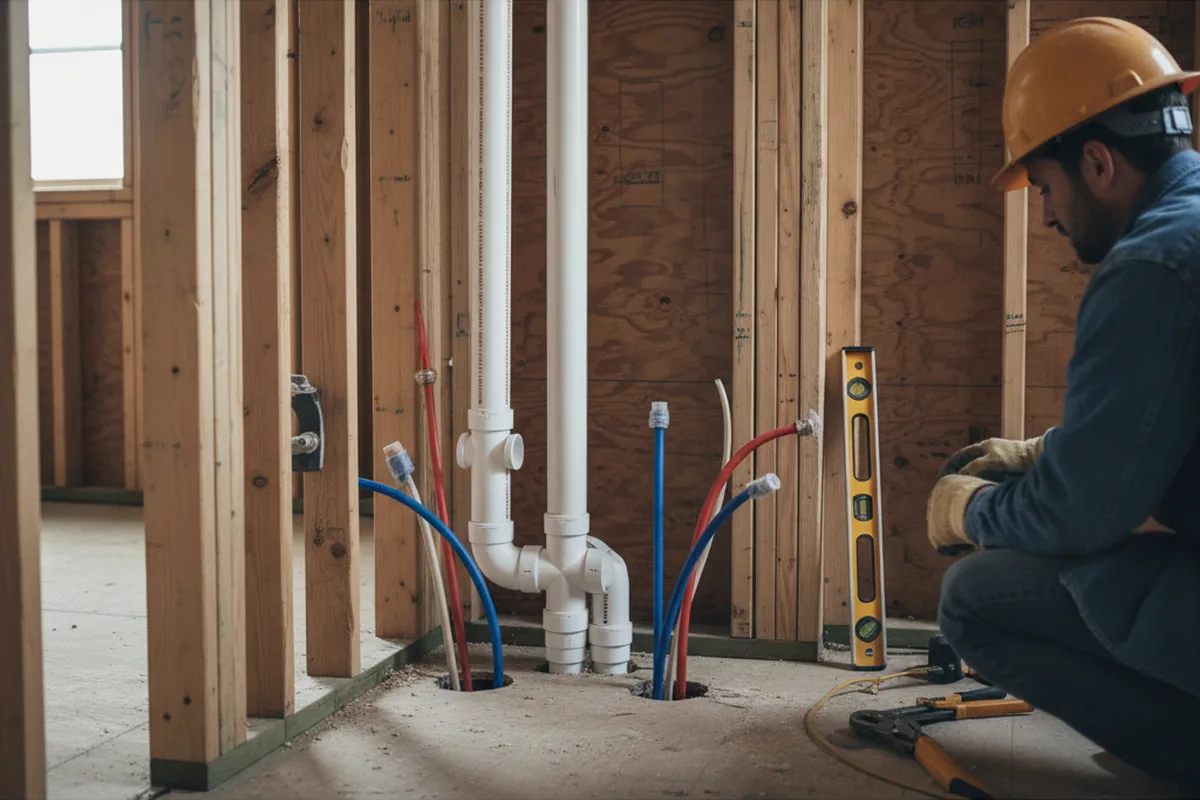 Drain and supply rough-in during Garbage Disposal Repair in Champaign
