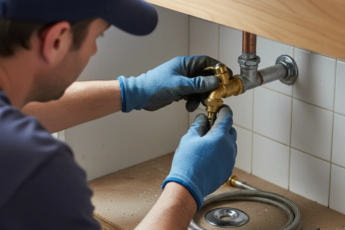 Shutoff valve and fitting work during Faucet and Fixture Repair in Champaign